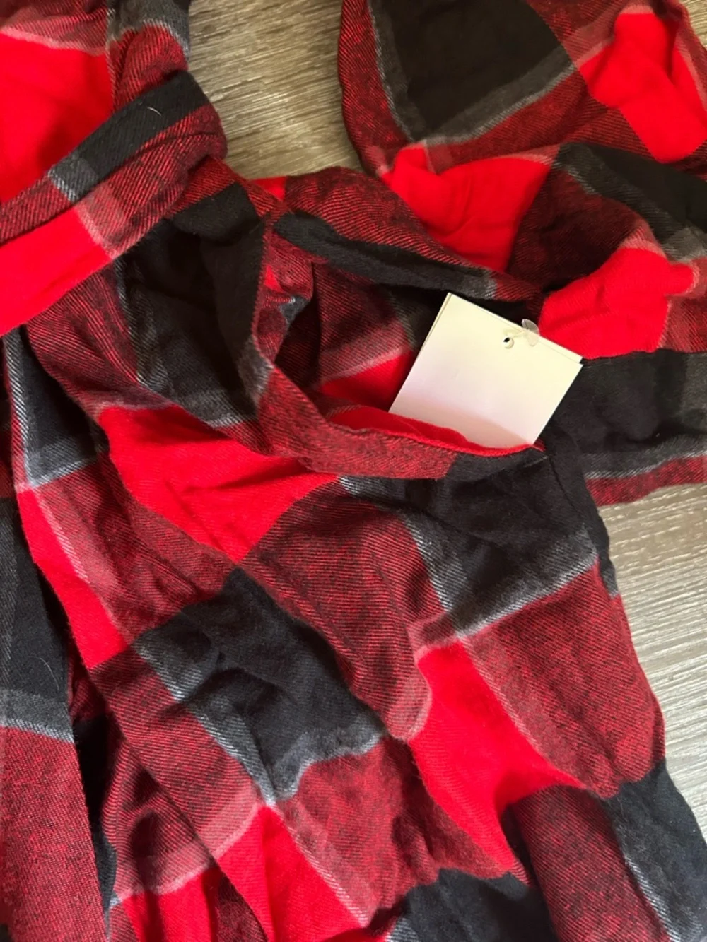 NWT XS/S Stars Above Red Black Plaid Cozy Flannel Bath Robe‎ with Pockets